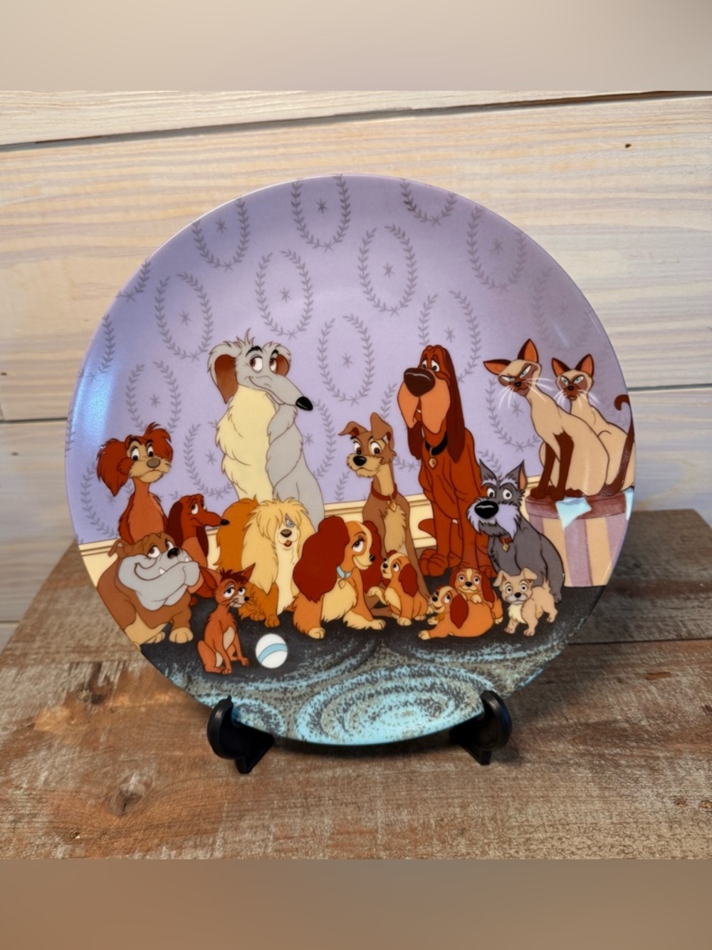 Vintage Disney Classic “Lady And The Tramp” 6th In Series Collectors Plate 9.5”